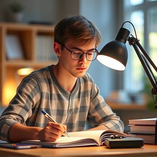 Student working on assignment
